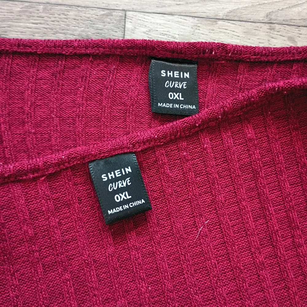 SHEIN Burgundy Ribbed Knit Mini Dress with Cropped Cardigan - Picture 9 of 9